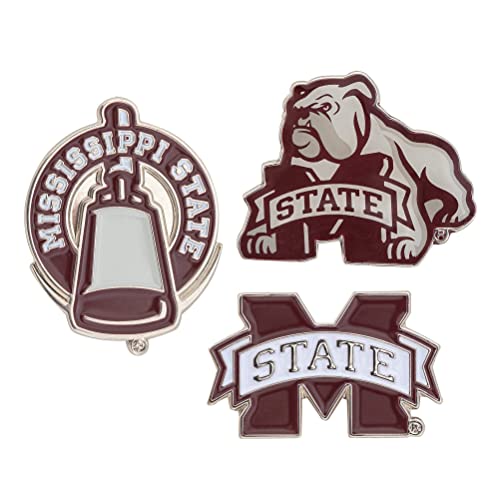 Desert Cactus Mississippi State University Lapel Pins 3 Pack Bulldogs MSU Logo Enamel Made of Metal (Pin Set)
