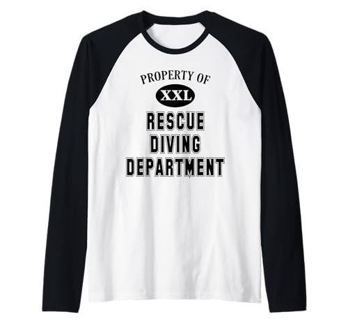 Property of Rescue Diving Department Diver Scuba Dept Raglan Baseball Tee