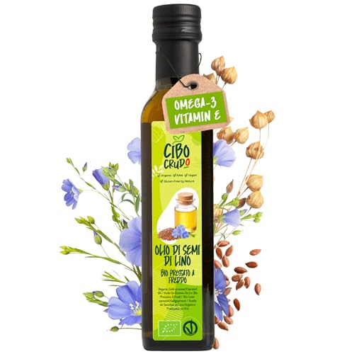 Olio di Semi di Lino Biologico - 250 ml. Contiene
