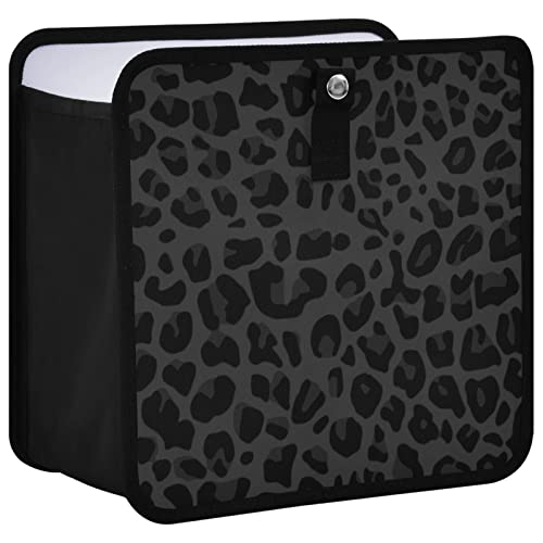 Image of Car Trash Can Black Leopard Foldable Hanging Car Trash Bag Bin Cheetah Print Auto Garbage Can Leak-Proof Car Organizer(Large) (g300130039p857c913s2022)