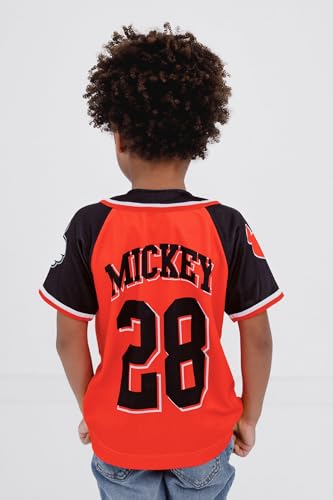 Disney Mickey Mouse Mesh Baseball Jersey Button Down Shirt Toddler to Big Kid Sizes (2T - 14-16)4