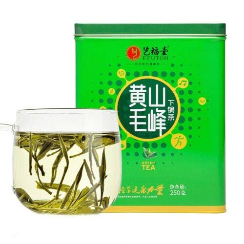 黄山毛峰绿茶中药 tea艺福堂 中国茶叶包邮绿茶雨前毛峰古法下锅茶黄山毛峰 250g/罐