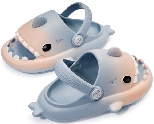 Image of KVbabby Kids Shark Slides Boys Girls Cloud Sandals | Cloud Sandals，Open Toe，Beach Pool Water Shoes，Slip-on，Lightweight，Non-Slip，Soft，Flexible，EVA Slippers