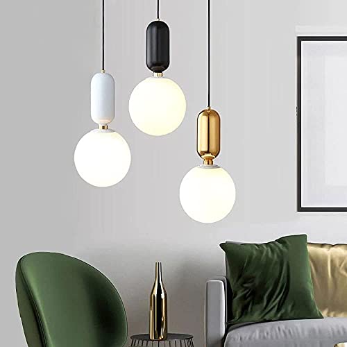 Lámpara colgante de cristal para mesita de noche con altura ajustable 6