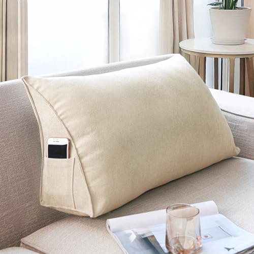 Coussin triangulaire pour canapé contre le mal de dos avec dossier incliné blanc laiteux - 2