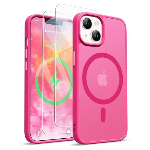 Coque iPhone 13 antichoc rose chaud ORETECH avec verres trempés