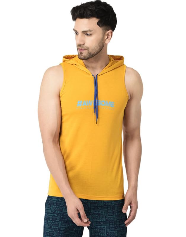 Image of INVOKE TREND Stylish Men's Sleeve Less Hooded Tshirt /Sando