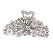 NXYJD Rhinestone Clip De Agarre Accesorios For El Cabello For Adultos con Incrustaciones Decoradas Dama Pinza De Pelo (Color : Silver)