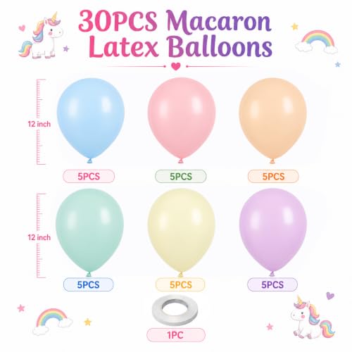 Image of Pastel Balloons Macaron 12 Inch Pink Blue Green Purple Orange Yellow Latex Balloon Multicolor Pastel Rainbow Colorful Party Balloon for Birthday Baby Shower Bridal Shower Wedding Party Decorations