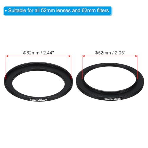 PATIKIL 52mm-62mm Metal Step Up Ring with Cleaning Cloth - Image 2