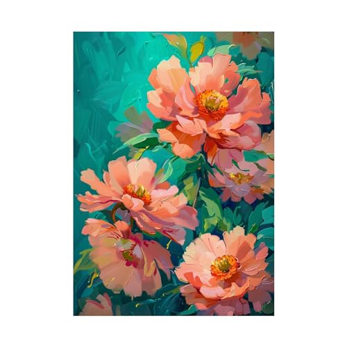 Peinture de fleurs pour habiller un grand mur vide tableau moderne 70x90cm WODJEM