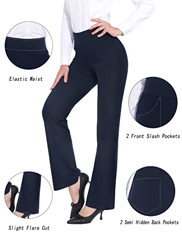 ZTN Women's High Waist Pull-On Dress Pants Tummy Control Work Pants for Business Casual Trousers with 4 Pockets4