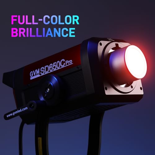 Image of GVM 650W RGB Video Light, Studio Lights with Bowen Mount, 101000 Lux /1m Photography Lighting of DMX, RDM, COB Continuous Output Recording, Film Photo Spotlight, IP65, 2000-10000K, CRI 97+