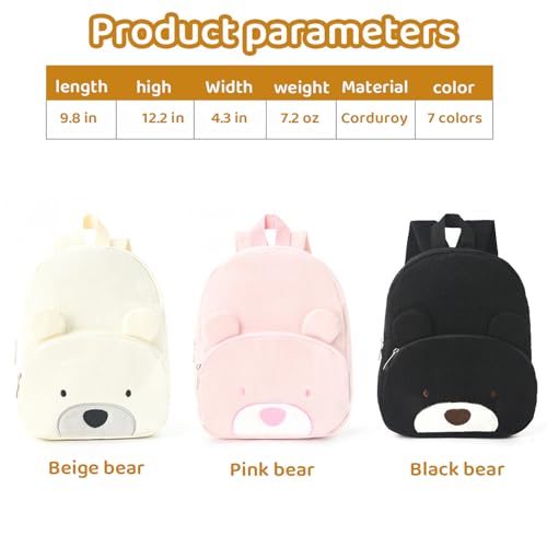 Personalized Backpack Custom Embroidered Name - Soft and Comfortable, Easy to Wash, for Boys Girls Kids Travel Work (Khaki bear)2