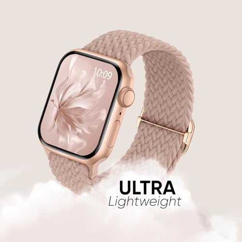 Image of 6 Pack Braided Stretchy Bands Compatible with Apple Watch Band 38mm 40mm 41mm 42mm 44mm 45mm 46mm 49mm Women Men, Adjustable Nylon Solo Loop Elastic Straps for iWatch Series 11 10 9 8 7 6 5 4 SE Ultra