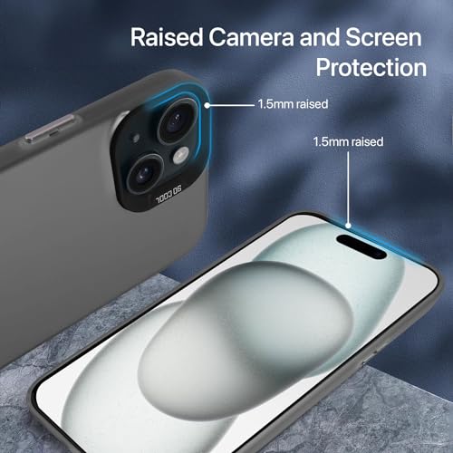 Image of Vaku Luxos Matte Dazzle Back Cover for iPhone 15 Shock Proof Airbag Protection TPU Case Scratch Resistant Slim Thin Military-Grade Protection - Grey