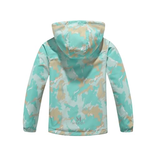 Image of MGEOY Kids Rain Jacket, Waterproof Lightweight Hooded Windbreaker for Boys Girls 4-14Y