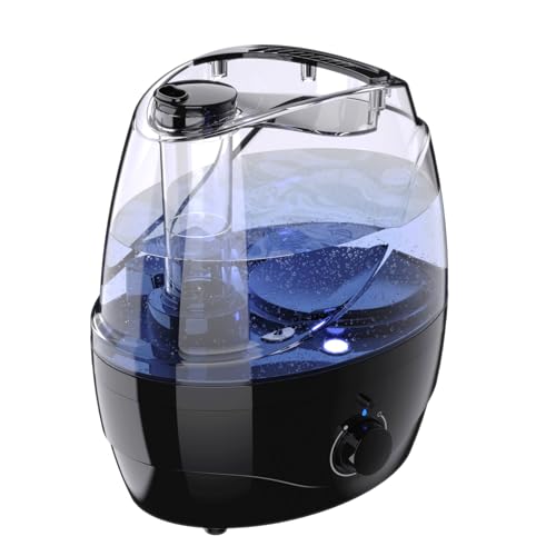 Hocyhaoder Humidifiers for Bedroom and Large Room, 2.2L Cool Mist Humidifier for Baby, 30 Hours with Whisper-Quiet Operation, Adjustable 360° Rotation Nozzle, Night Light Function, BPA Free(black)