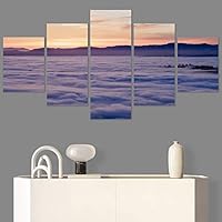 SIGNWIN 5 Panel Canvas Wall Art Mountainscape for Home Decorations Ready to Hang - 60