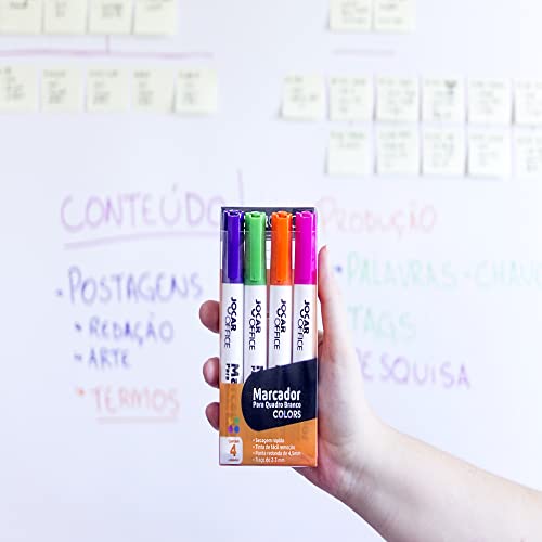 Marcador Para Quadro Branco Estojo c/4 Cores Jocar