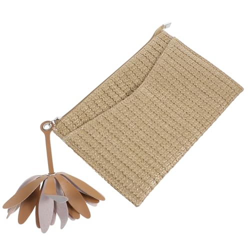 VALICLUD Imitation Straw Clutch Bag Ladies Straw Handbag Small for Beach Parties Handmade