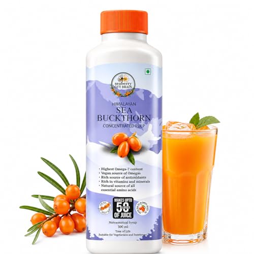 Image of Organics Himalayan Pure Sea Buckthorn Berry Juice 300ml | 100% Natural Pulp | Rich in Omega 3, 6, 7, 9 & Vitamin C | Boosts Immunity, Skin Glow & Gut Health | No Added Sugar or Colour | 30 Servings