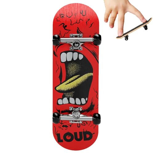juguetes de patineta - Juguete de scooter de dedo con cubierta de madera de arce de 5 capas | Tabla de patines para dedos para juegos de diapasón, cultivar acrobacias de monopatín de práctica de creat