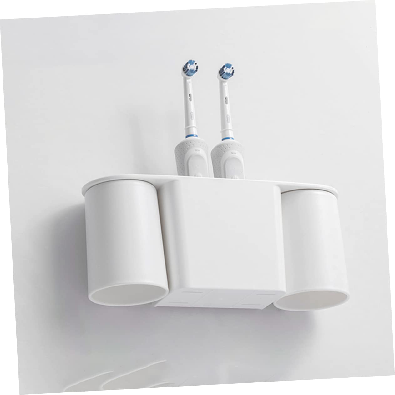 WOONEKY Soporte Magnético para Cepillos De Dientes Estante De Baño Vaso para Lavar Sin Perforaciones
