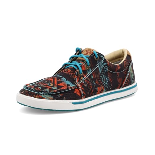 Twisted X Women's Hooey Loper, Moc Toe, Midnight Aztec, 9 M