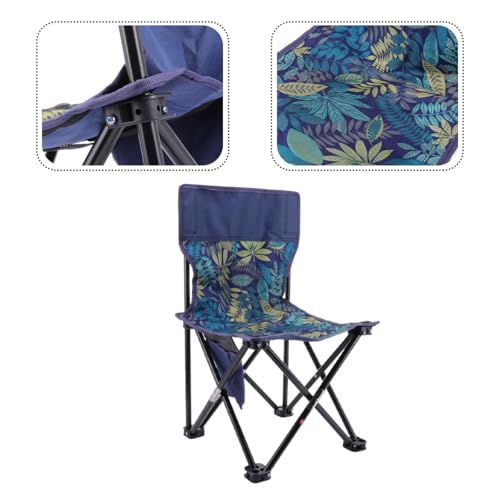Chaise de camping pliante portable et légère, fauteuil acier bleu pêche randonnée - 8