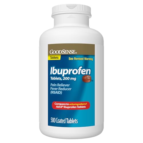 Image of Good Sense Ibuprofen Tablets - 200 mg - Fever Reducer & Pain Relief for Body Aches, Headache, Arthritis Pain, Menstrual Cramps, 500 Count (Pack of 12)