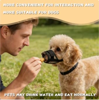 KEYRI 2 Stück Maulkorb Für Hunde Verstellbare Schlaufe Weicher Maulkorb Verhindert Das Beißen Ermöglicht HechelnTrinken Und Bellen Netzmaulkorb für Kleine Große und Hunde (Schwarz, Klein)