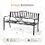 VINGLI 59" Outdoor Metal Bench Patio Bench with Built in Table Park Bench Garden Bench, Outside Benches Weather Proof Front Porch Bench for Yard Lawn Decor Deck