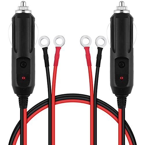 URAQT Zigarettenanzünder Stecker, 2 Stück 12V 24V Autostecker mit LED Licht 12V Kfz Stecker Autostecker Universalstecker für Inverter Spannungswandler Kühlbox/Navigation/Auto Handstaubsauger-30cm