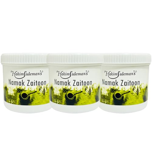 Image of Hakim Suleman's Namak Zaitoon 100% Original | Natural Olive Salt | Helps in Digestion and Acidity Control | Zaitoon Ka Namak for Stomach Health | Herbal Support for Immunity | Pack of 3
