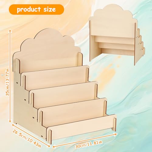 Support de Brochures en Bois Naturel Robuste à 4 Étages Spacieux
