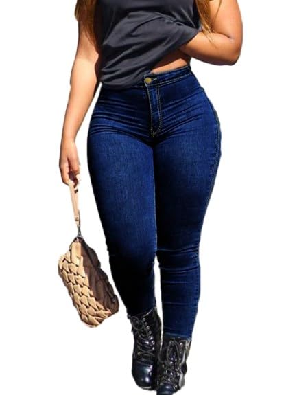 Skinny High Waisted Jeans for Women Stretchy Boyfriend Slim Fit Long Denim Pants Pull Trendy Jeans Fashion