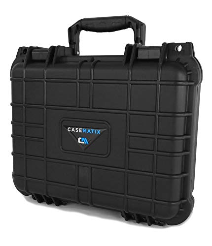 Casematix 13" Two Gun Hard Case For 2 Handguns - Waterproof & Shockproof 2 Pistol Hard Case, Double Handgun Case With Accessory Storage For Multiple Magazines, Ammo Box And Other Accessories #TOP1