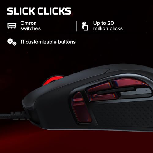 Image of HyperX Pulsefire Raid RGB USB 2.0 Gaming Mouse with Optical DPI Adjustable Omron Switch for Gamers - Black (HX-MC005B)