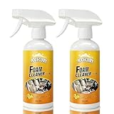Jocecury 2Pcs Multi-Purpose Foam Cleaner – Car Interior, Leather Seats, Fabric, Shoes & Clothes, MAGIC FOAM CLEANER, Interior Detailer Spray, No Rinse, Deep Cleaning & Protection(600ML)
