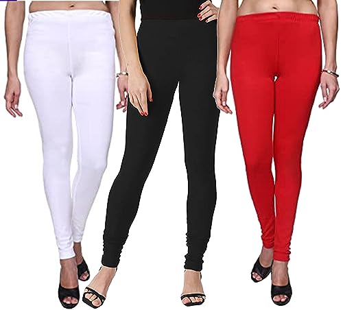 Image of Ultra Soft Cotton Slim fit Solid Color Attractive Casul wear Leggings for Womens - Pack of 2 pcs