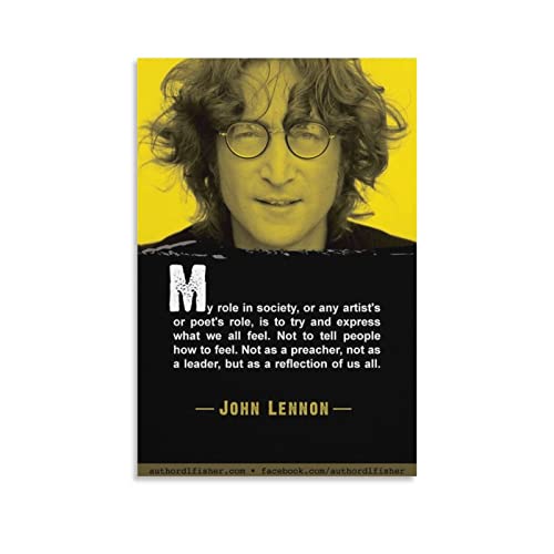 John Lennon Poster vintage sur toile sans cadre pour décoration murale 50 x 75 cm - Les Beatles, Paul McCartney, John Lennon, RIngo Starr, George Harrison John Lennon Poster vintage sur toile sans cadre pour décoration murale 50 x 75 cm