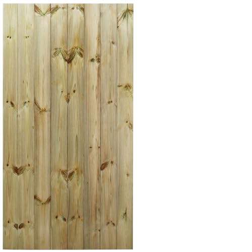 Bespoke Custom Made to Measure Wooden Garden Gate/Tongue & Groove Flat Top[6ft Tall (180cm),Upto 900mm Wide,No Hinges]