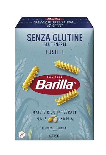 Barilla Pasta Nudeln Glutenfreie Fusilli aus köstlichem Mais und Reis – perfekt für Menschen mit Zöliakie oder Glutenunverträglichkeit 400 g