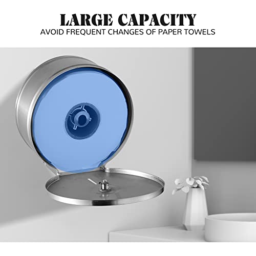 Interhasa! 304 Stainless Steel Toilet Tissue Dispenser Wall Mount Jumbo Roll Toilet Paper Towel Dispenser 9 Inch Single Roll Toilet Dispenser Key Lock (Stainless Steel-It118) #TOP3