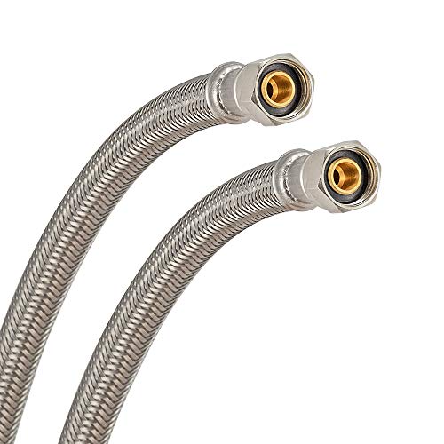 Eastman 48141 Flexible Faucet Connector Supply Line, Braided Stainless Steel, Widespread Faucet, 3/8-Inch Compression Inlet X 3/8-Inch Compression Outlet, 6-Inch Length #TOP1
