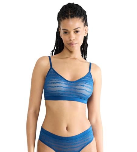 Sloggi Free Evolve PU Lace soutien-gorge pigeonnant sans armatures avec galbe naturel bleu