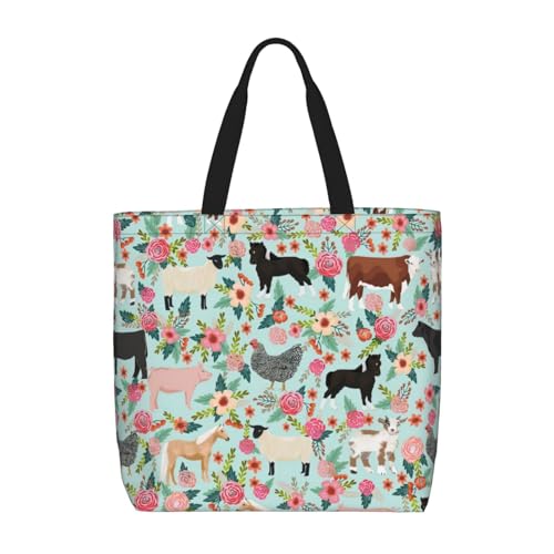 Sac à bandoulière imprimé animal de la ferme pour le voyage quotidien des femmes