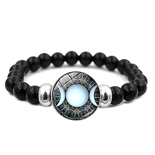 Pulsera elástica Triple Luna Diosa con amuletos miniatura 1
