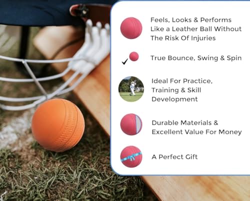Image of Multi Color Rubber Stumper Cricket Ball Durable Standard Size, Lightweight, Practice & Training, High Grip, Bounce, Outdoor & Indoor Use, for Gully Cricket, Adults & Kids